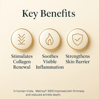 Sérum réparateur anti-rides liftant à double peptide Matrixyl 3000 avec acide hyaluronique et vitamine E pour le visage