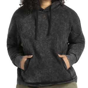 Sudadera con capucha de lavado ácido de gran tamaño con logotipo personalizado de alta calidad para mujer, Jersey transpirable, sudadera de talla grande, sudaderas con capucha de algodón al por mayor - Product Image 1
