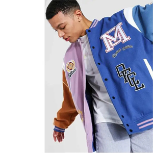 Custom Logo Giacca Baseball 100% Wool Quick Dry Breathable Animal Print <b>Summer</b> Couple College <b>Men's</b> Letterman <b>Jacket</b> - Product Image 3