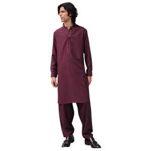 Costume de mariage d'hiver élégant à broderie personnalisée, 2 pièces, Mehndi Shalwar Kameez, coton respirant, pour hommes pakistanais - Product Image 1