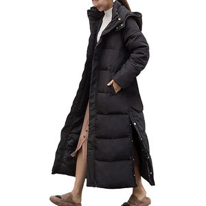 Chaquetas acolchadas largas de mujer a precio competitivo/chaquetas acolchadas largas de mujer con cierre de cremallera en blanco de algodón liso personalizadas - Product Image 5