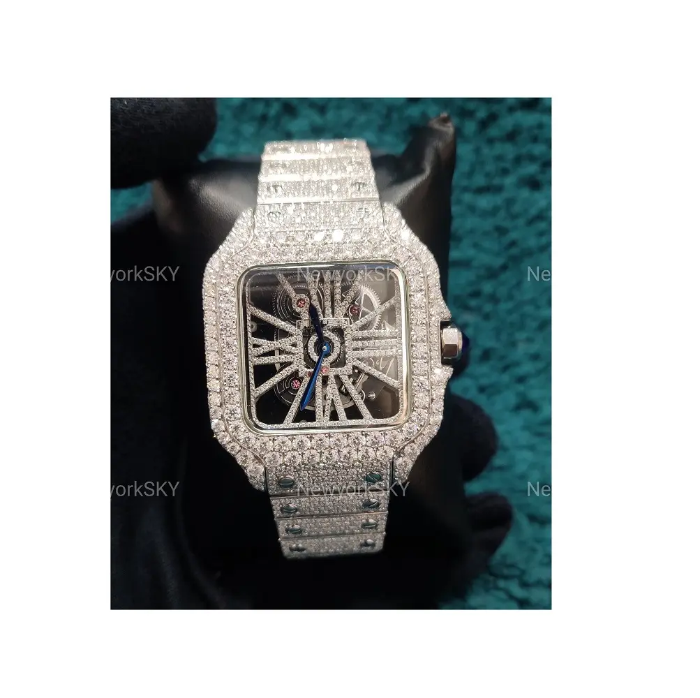 Trendy Designer Shiny Wrist Arabisches Zifferblatt VVS Moissan ite Diamond Watches für den weltweiten Exporteur und Lieferanten