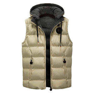 Chaleco con capucha acolchada de invierno a la moda de alta calidad, chaqueta media sin mangas para hombre, chaqueta acolchada para hombre - Product Image 1