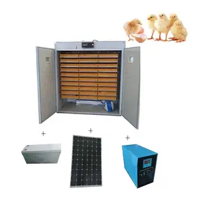 Automatic 24 hours solar energy 5000 chicken egg incubators with solar panels, solar batteries, inverter HJ-SI9