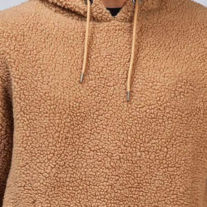Pull à capuche en polaire Sherpa de haute qualité pour hommes, entièrement personnalisé, en flanelle tricotée et unie, design d'hiver, à capuche populaire, teint uni - Product Image 6