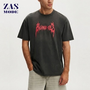 Camiseta Estampada de Estilo Urbano, Oversize, Retro, Desgastada, Transpirable, 100% Algodón, Tejida, 300g, Edición Colaborativa - Product Image 1