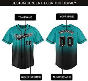 Camiseta de béisbol y softbol personalizada, ropa deportiva suave con botones para hombres y mujeres, impresión por sublimación de poliéster, número de nombre personalizado - Product Image 5