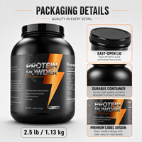 Poudre de Protéine de Lactosérum à la Vanille 2,5 LB (1,13 kg) 22 g de Protéines par 30 g de dose Supplément Nutritionnel Sportif Facile à Mélanger OEM ODM Marque Privée