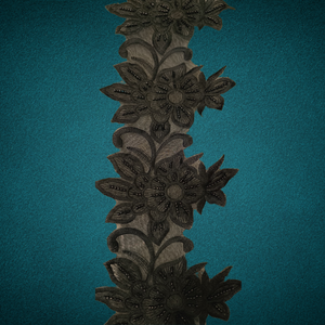 Tela de encaje bordado Floral colorido con adorno de tul de patrón intrincado para accesorios de moda de boda de gama alta de lujo - Product Image 4