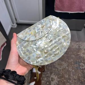 Bolso de Mano de Resina de Lujo de Alta Demanda, Hecho a Mano en India, Estilo Vintage, Informal, con Cierre de Broche, Pedrería, Metal, Purpurina - Product Image 3