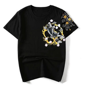Camiseta de manga corta de estilo veraniego con patrón informal para hombre Camiseta estampada de punto a la moda al por mayor - Product Image 1