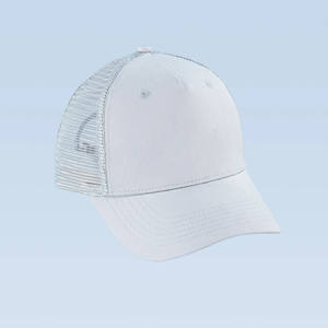 Casquette de camionneur blanche personnalisée haut de gamme avec logo, réglable par boucle arrière, panneau en maille ton sur ton, casquette de baseball sportive unisexe - Product Image 3