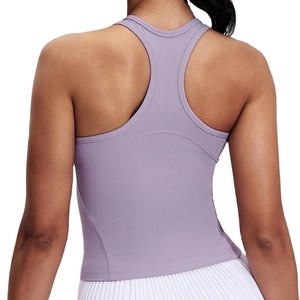 Débardeur femme de haute qualité, nouvelle collection, respirant, col rond, motif uni, jersey polyester/coton, écologique - Product Image 6