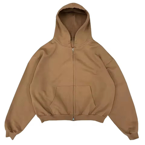 Sweat à capuche zippé pour hommes, vintage et délavé personnalisé, poids lourd, 100% coton, coupe boxy, prêt pour l'hiver, pull teint uni, fermeture éclair, sweat à capuche - Product Image 5