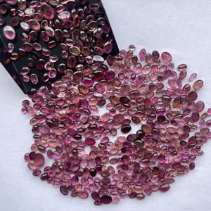 พลอยสีชมพูทับทิมธรรมชาติ4มม. 6มม. 8มม. อัญมณีทรงวงรีทรงหลวมขนาดปรับเทียบหินกึ่งมีค่าหลังแบน - Product Image 3