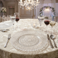 Assiette de présentation transparente de 13 pouces pour décorer les mariages et les banquets, assiettes vintage rondes transparentes classiques