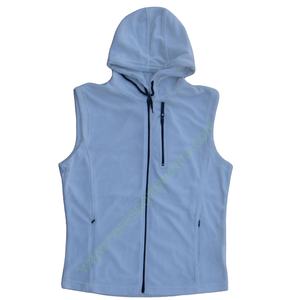 <b>Micro</b> <b>Fleece</b> Sleeveless Zipper Hoodie Tops Custom Embroidery Private Label Waterproof Winter Full Front Zipper Breathable Plus - Product Image 1