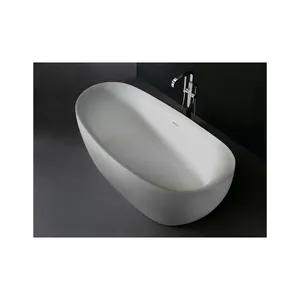 Baignoire d'intérieur autoportante de luxe en acrylique de conception standard de plain-pied avec finition traditionnelle en marbre Grandes baignoires pour le trempage - Product Image 1