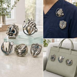Épingles de revers personnalisées haut de gamme pour le secteur de la santé, badges médicaux 3D en métal pour médecins, cliniques et cadeaux professionnels - Product Image 4