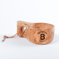 Tasse Kuksa en bois d'olivier artisanale de style nordique créatif, tasses de camping personnalisées, vaisselle unique