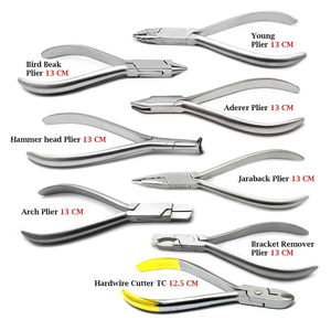 Juego de herramientas de ortodoncia quirúrgica dental con alicates de corte y flexión Alambre de ortodoncia de acero inoxidable y alicates de soporte - Product Image 1