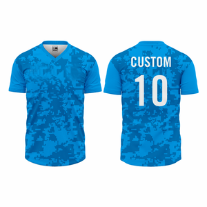 Jersey personalizado para hombres y mujeres 100% poliéster uniforme de fútbol con cuello en V precio al por mayor traje de fútbol - Product Image 2