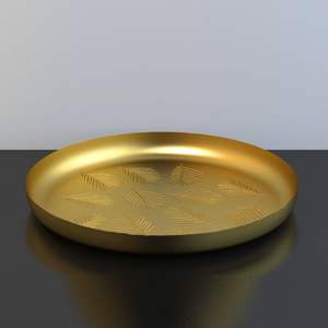 Assiette ronde décorative en fer antique couleur or plats et assiettes pour vaisselle et décoration de service en vrac - Product Image 1