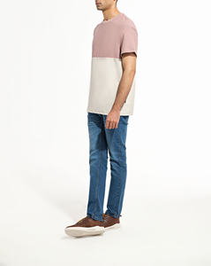 เสื้อยืดคอกลมแขนสั้นสองสีแบบสวมหัวสำหรับทุกเพศเสื้อแฟชั่นแบบมีสไตล์ - Product Image 5