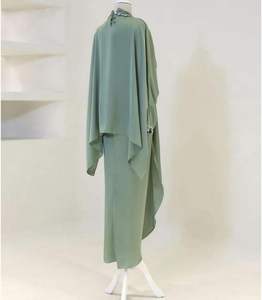 Abaya de luxe en soie de Dubaï, robe élégante pour adultes, vêtements musulmans modestes à manches longues, fabrication artisanale, confortable à porter - Product Image 2