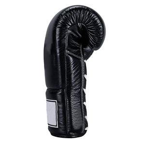 2025 couleur noire avec propre logo Faites votre propre conception unique Gants de boxe personnalisés en cuir de vachette véritable PAR AMAZING INDUSTRIES - Product Image 2