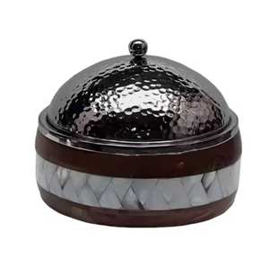 Chauffe-plat en métal de qualité supérieure avec marmite tendance en nacre et support de luxe pour tortilla Chapati pour le stockage - Product Image 1