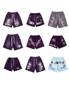 Short de gym personnalisé OEM pour hommes, vêtements de rue surdimensionnés, coupe décontractée, short d'entraînement en polyester en 100% coton évacuant l'humidité, fabricant - Product Image 1