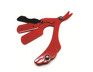 Rasoir papillon pliant en acier inoxydable rouge outil d'épilation de bikini de corps de barbier à bord droit - Product Image 6