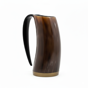 Mug en corne naturelle écologique de luxe pour la bière et les boissons, fait à la main, style viking, chope en corne polie, cadeau d'affaires - Product Image 3