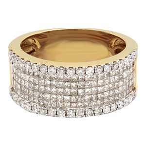 Anillos Unisex de Plata de Ley Fina 925 Estilo Hip-Hop Iced VVS Moissanite Princess Cut Chapado en Oro Certificado GIA Mejores Precios - Product Image 1