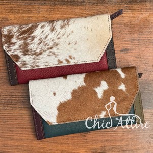 Meilleure vente en gros portefeuilles en cuir de vachette recyclé pour femmes portefeuilles pochette en cuir multicolore de haute qualité au design de luxe - Product Image 1