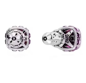 ต่างหูพลอยคริสตัลสีม่วงทรงสี่เหลี่ยมอันสง่างามสำหรับเครื่องประดับเงิน B2B ผู้ขายสินค้าแบรนด์แบบกำหนดเองได้ - Product Image 3