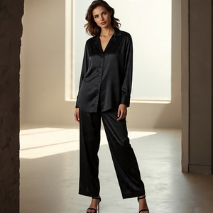 Conjuntos de pijamas de otoño con tirantes finos para mujer, ropa de dormir de seda satinada para el hogar, ropa informal de manga larga, conjuntos de pijamas de dormir suaves - Product Image 3