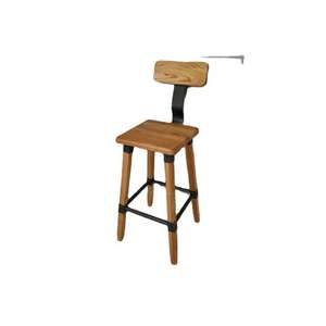 Square Modern Farmhouse <b>Bar</b> <b>Stools</b> Solid Wood Natural Linen Upholstered Gold Metal Footrest Beige Backless Counter - Product Image 3