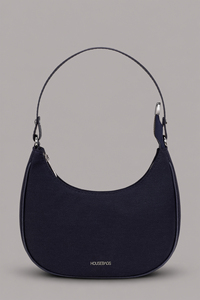 Wholesale Women's <b>Navy</b> Blue Canvas Half Moon Bag Casual Underarm <b>Purse</b> - Product Image 1