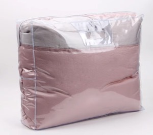 Clear PVC Home Textile <b>Packaging</b> <b>Bag</b> with Zipper & Handle for Quilt and Bedding Storage - Product Image 1
