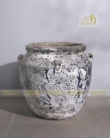 Pot en céramique Kaoli Atlantis AN443H35PUA, couleur argile antique violette, finition galvanisée, élégant et moderne, pour plantation de plantes de jardin, mini