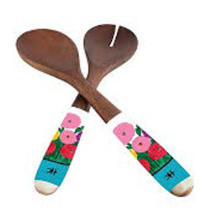Juego de cucharas de madera con mango de diseñador hecho a mano, juegos de cubiertos ambientales, juego de vajilla moderno con mango decorativo - Product Image 3