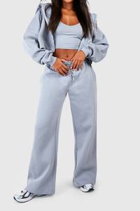 Ensemble 2 pièces en polaire pour femmes Sweat-shirt à fermeture éclair court avec pantalon de jogging Coupe décontractée Taille élastique Fabrication de vêtements personnalisés - Product Image 3