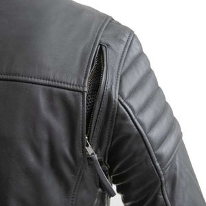 Precios al por mayor: Chaqueta de cuero para hombre más vendida en color liso, de excelente calidad y personalizable, 100% piel de vaca original, para invierno. - Product Image 3