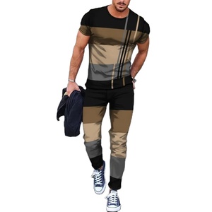 T-shirt homme pantalon long survêtement styles ethniques impression 3D t-shirts ensembles de pantalons 2 pièces streetwear surdimensionnés vêtements de sport - Product Image 1