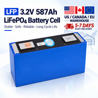 Sel Baterai LiFePO4 3.2V 587Ah Grade A Prismatic LFP dari Gudang EU untuk Penyimpanan Energi Surya (ESS) dan Industri