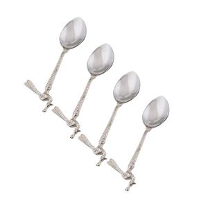 Premium 4 Pc Silver <b>Flatware</b> Set, Stainless Steel Essentials for Unique Modern Dining - Product Image 1