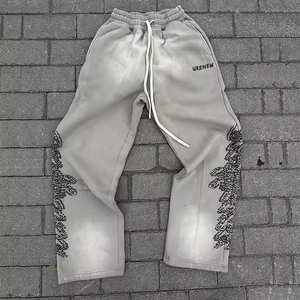 Pantalons de survêtement Pantalons de détresse pour hommes Pantalons délavés au soleil Jogger pour hommes Pantalons de survêtement brodés de détresse pour hommes - Product Image 5