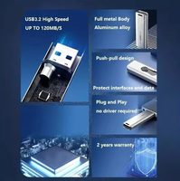 Clé USB Zhisenova avec logo personnalisé, 32 Go/64 Go/128 Go/256 Go, haute vitesse USB3.2, en métal, avec certification CE/FCC/ROHS, garantie 1 an